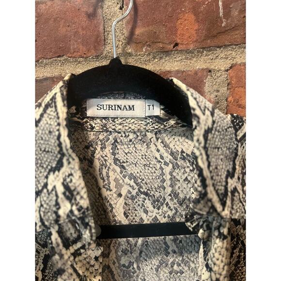 Vintage Surinam Silk Python Relaxed Button Down Blouse - Picture 4 of 10